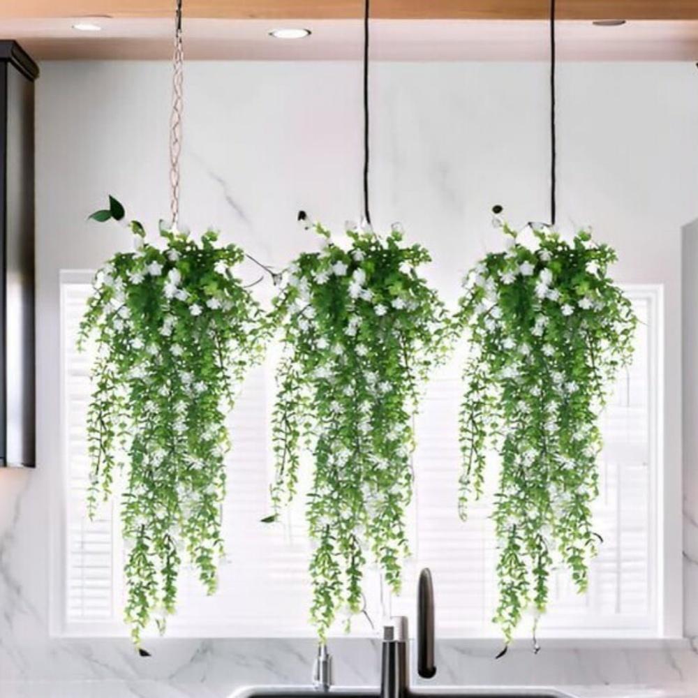 3Pcs Artificial Hanging Flower Fake Eucalyptus Plant Outdoor Home Garden Decor
