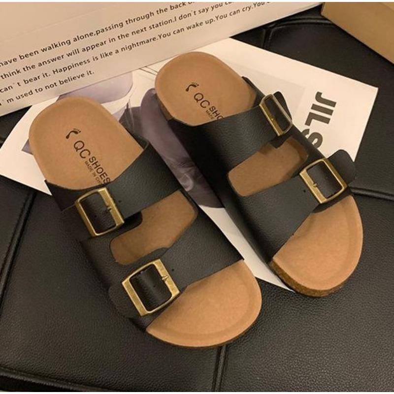 

Fashion Flat Slippers Women Men Slippers Luxury Indoor Bottom Non Slip Cork Slippers Women s Beach Outdoor Home Flip Flops Sandals 35