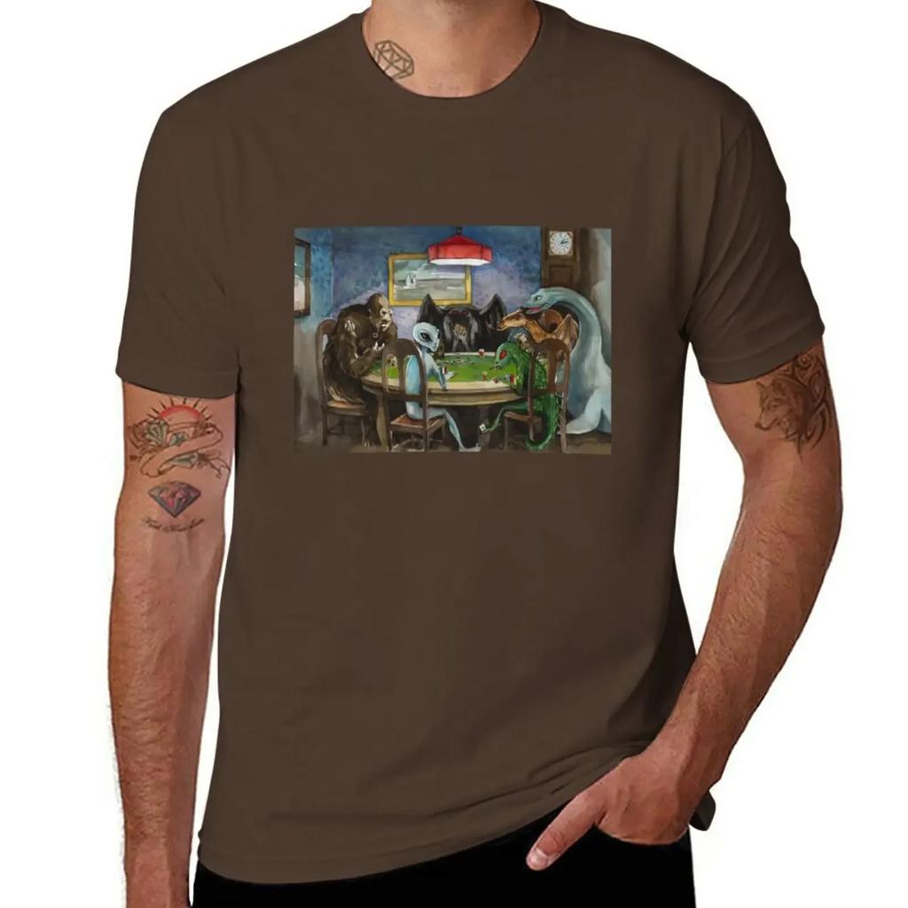 Cryptids playing poker TShirt quick drying anime t shirts men