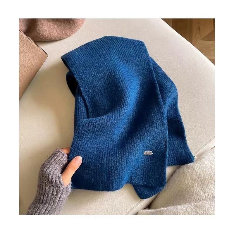 New Winter Solid Color Japanese and Korean Style October Siege Wool Scarf for Women Soft  Light Skinned and Versatile  Couple Scarf for Men