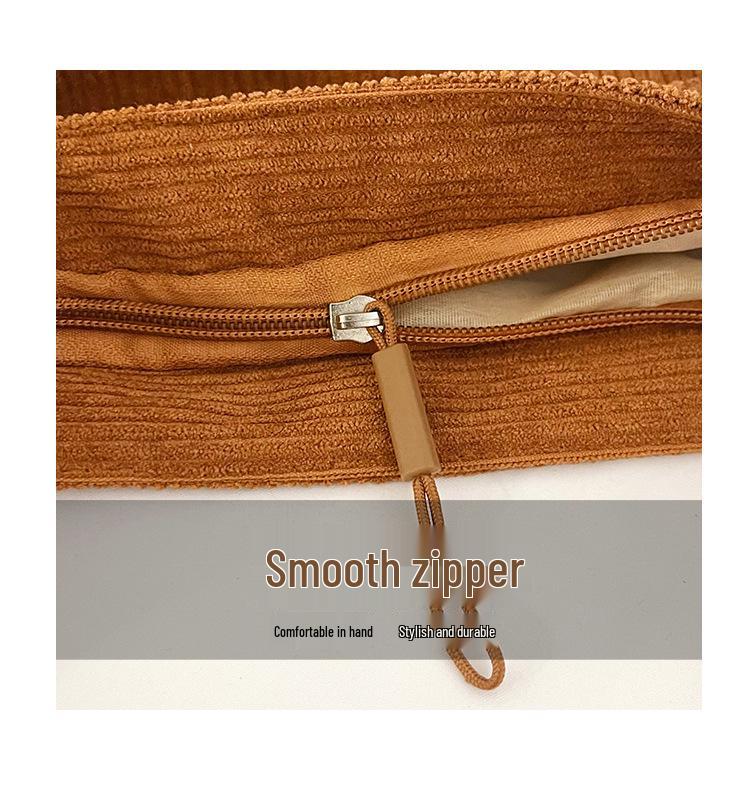 2025 New Trendy Women's Solid Color Corduroy Shoulder/Crossbody Bag - Small Square Design