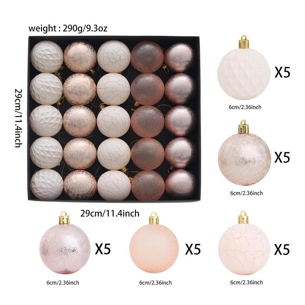 Multi-color Cracked Plastic Christmas Ball Tree Ornaments