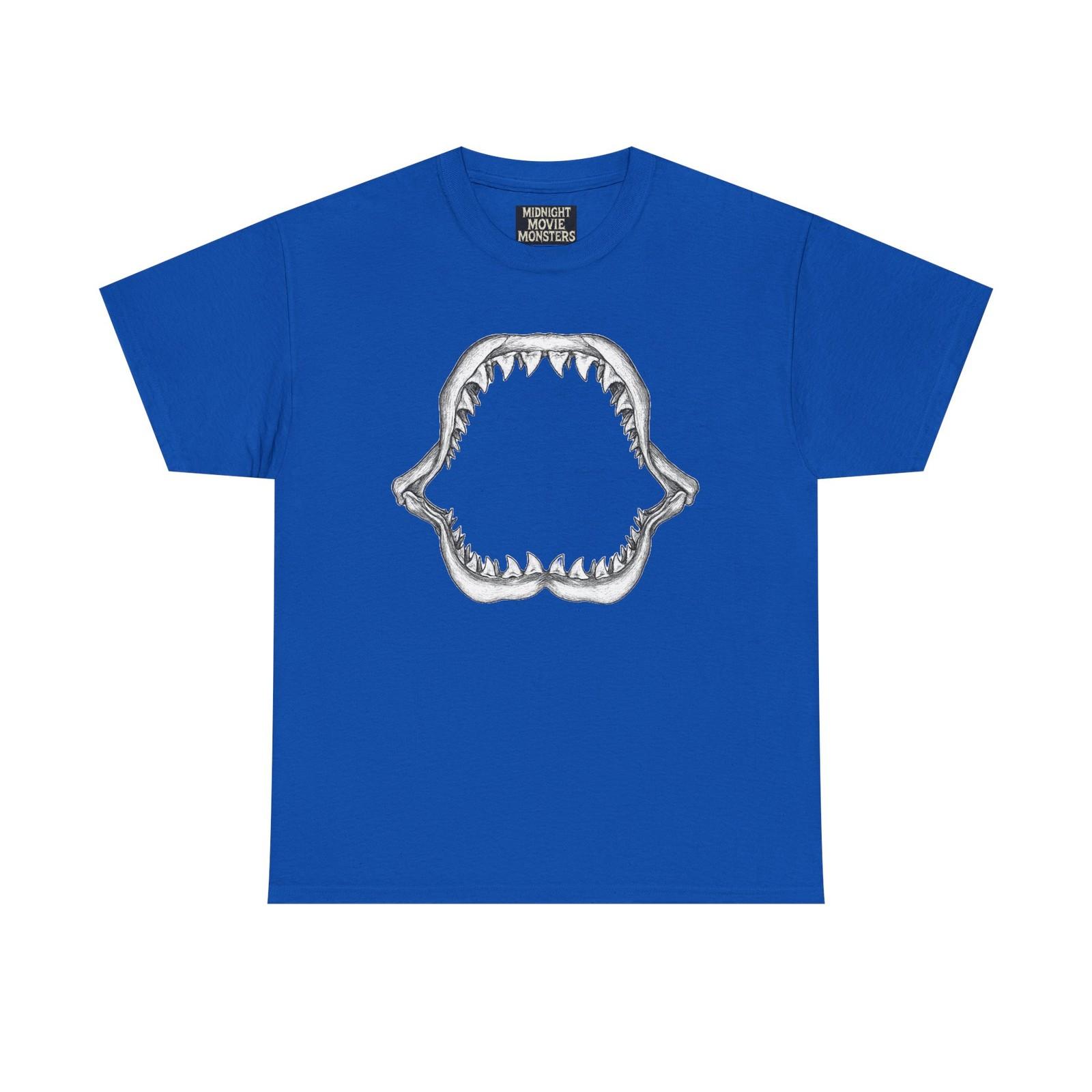 Great White Shark JAWS Jawbone T-Shirt Graphic Tee Unisex Heavy Cotton Shirt XL