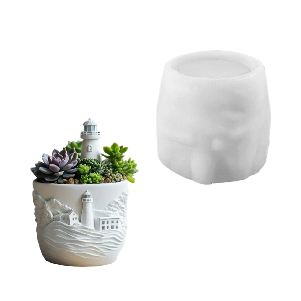Practical Florals Flower Pots Sturdy Silicone Mould Cement Plaster Craft Supplies for Garden and Indoor Decoration