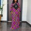 Plus Size Women Long Sleeve Casual Loose Long Dress Maxi Robes Kaftan