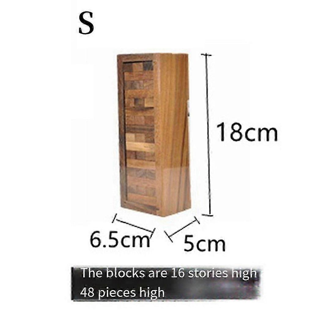 Wood Tumbling Tower Game - Perfect for Party Games, Outdoor Games for Adults and Family, Classic Stacking Block Games,S
