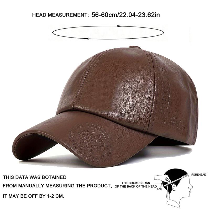 Unisex Vintage Leather Baseball Caps Outdoor Adjustable Spring and Autumn Casual Sunscreen Hat