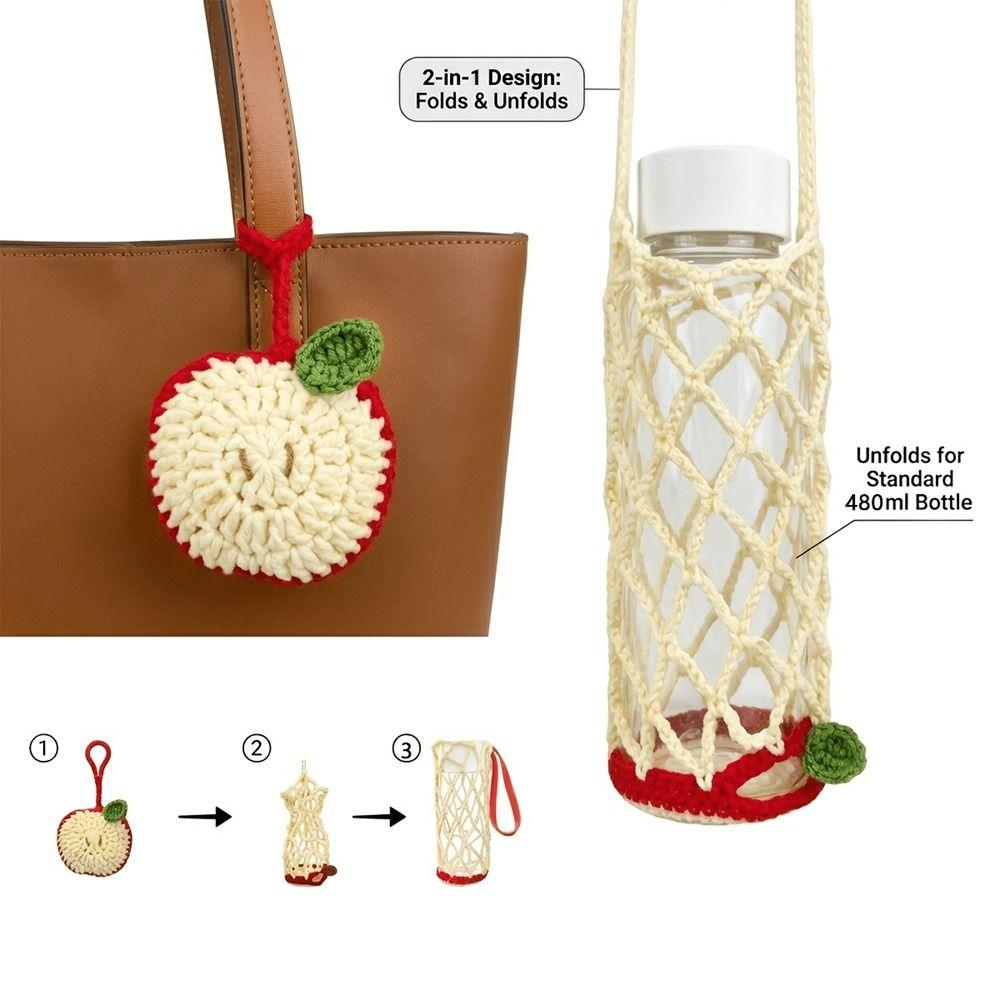 Sac en Maille Pliable Forme Fruit pour Fruits Sac de Rangement pour Petits Objets Porte-Gobelet Accessoire pour Tasse