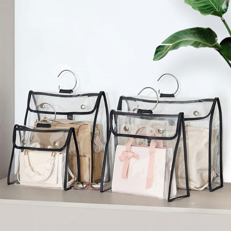 Clear Handbag Dust Cover Bag Dustproof Moistureproof Purse Protector Bag, 4 Sizes Handbag Organizers for Closets