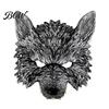 Wolf Cosplay Mask 3D Head Mask, High Elastic Lightweight Comfortable Werewolf Flexible Cushioning Costume with Adjustable Strap for
