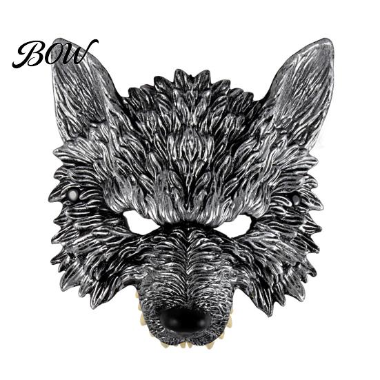 Wolf Cosplay Mask 3D Head Mask, High Elastic Lightweight Comfortable Werewolf Flexible Cushioning Costume with Adjustable Strap for