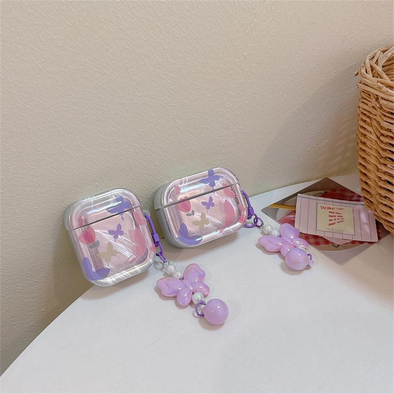 AirPods 4 Earphone Cover Colorful Flower Butterfly Suitable for Apple 2 3rd Generation Wireless Bluetooth Protective Case Girl Pro