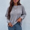 Dámska voľná blúzka sveter s čipkovaným prešívaním Patchwork dutý sveter