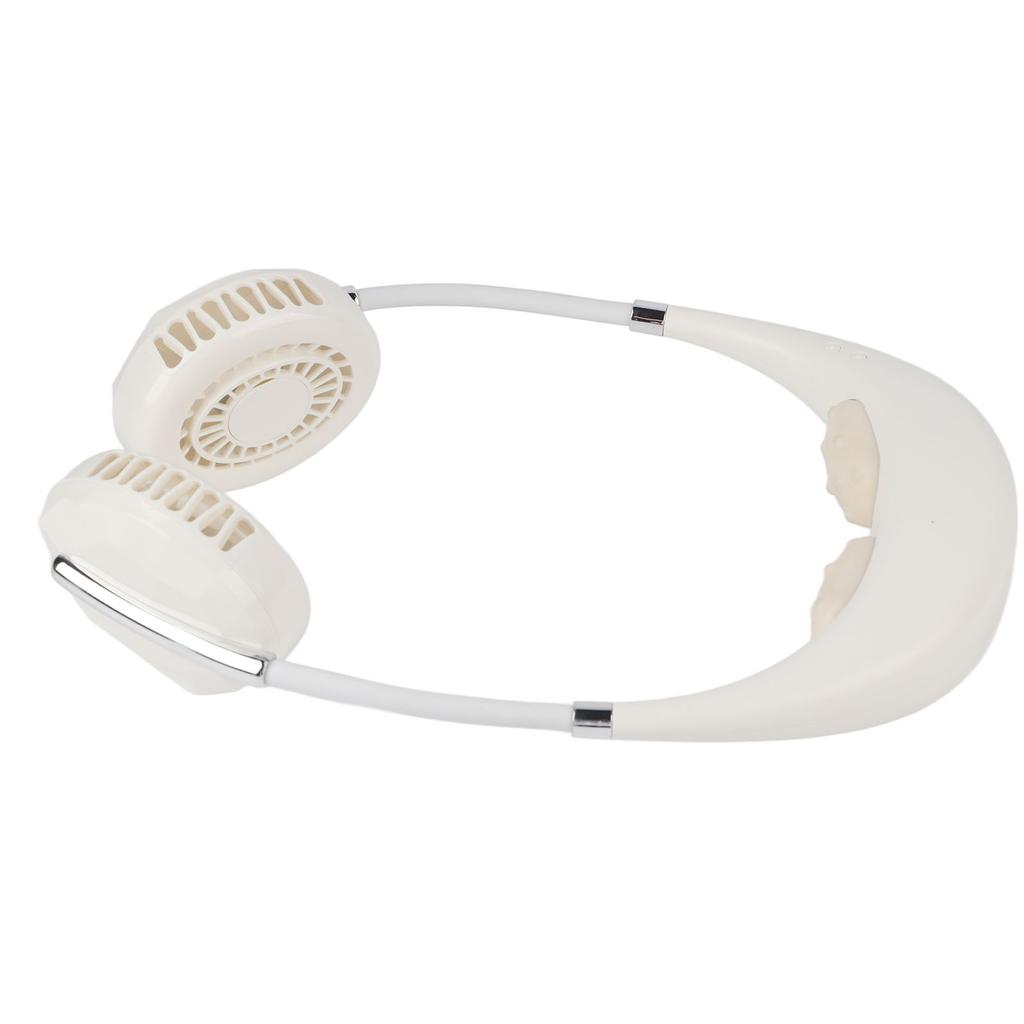 Hanging Neck Fan Portable Multifunction Leafless Massage Aromatherapy Neck Fanfor Outdoor HomeWhite