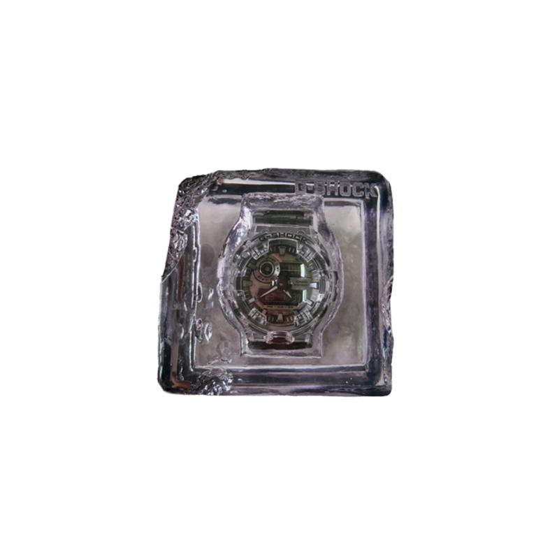 CASIO See Thru Ice Tough 1.0 Quartz Movement Resin Strap Watch Men's Watches Gray Dial GA-700SK-1APRS