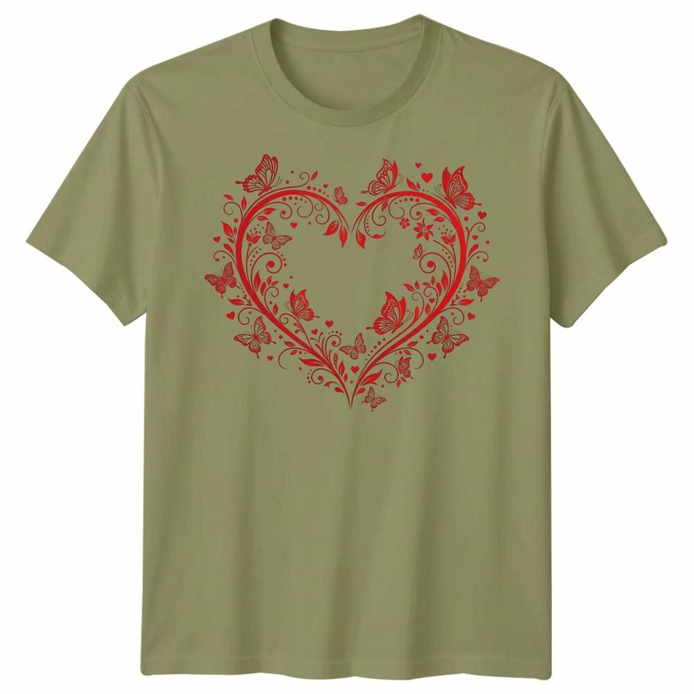 Filigree Heart Butterfly Valentines Day Occasions Unisexs Unisexs Graphic Tee