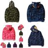 Camouflage Shark Head 3d Print Hoodie With Zipper For Men Women Casual Wear