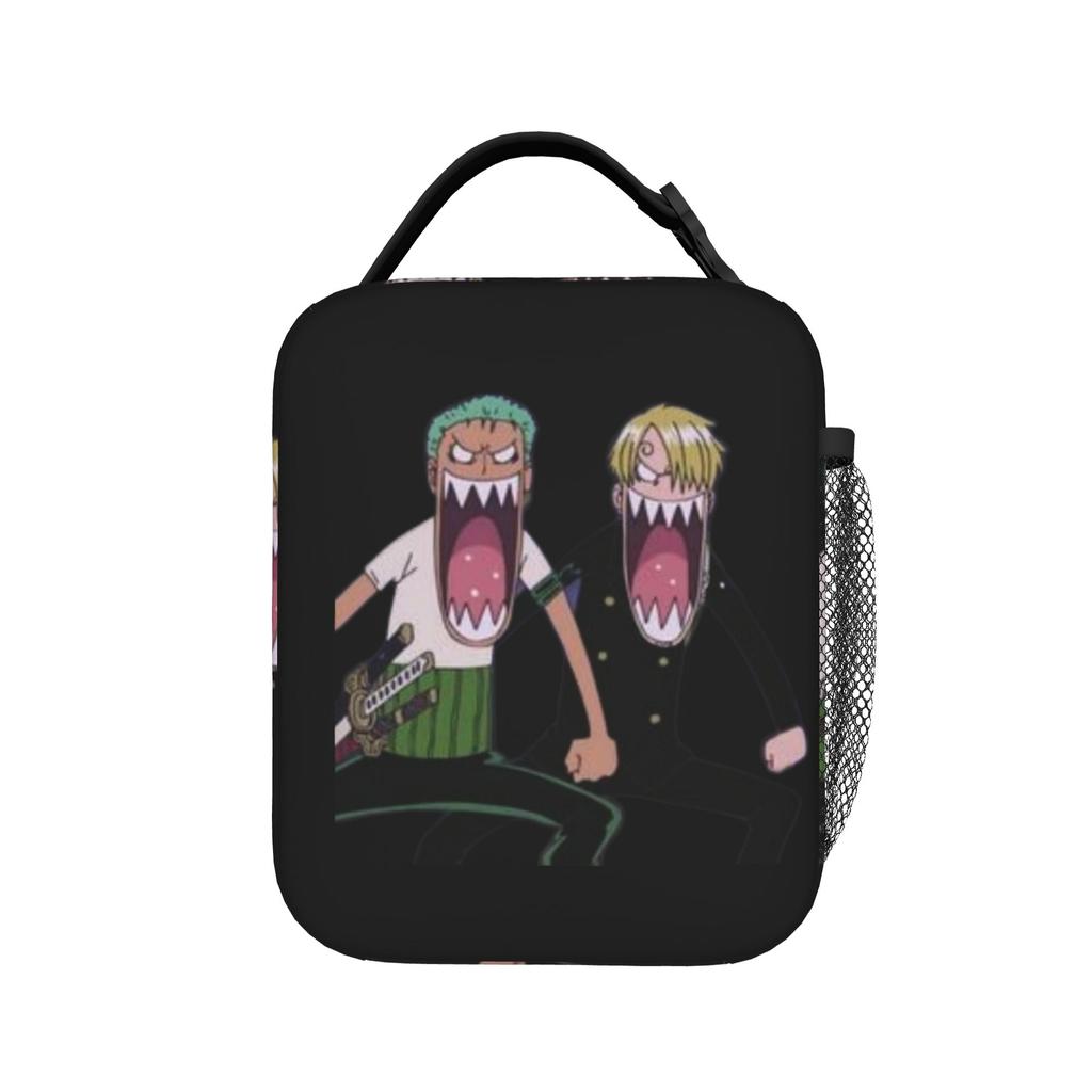 The Cheerful Pirate Flashing Signs Lunch Bag Anime One Piece Funny Lunch Box For Child Cooler Bag Thermal Tote Handbags