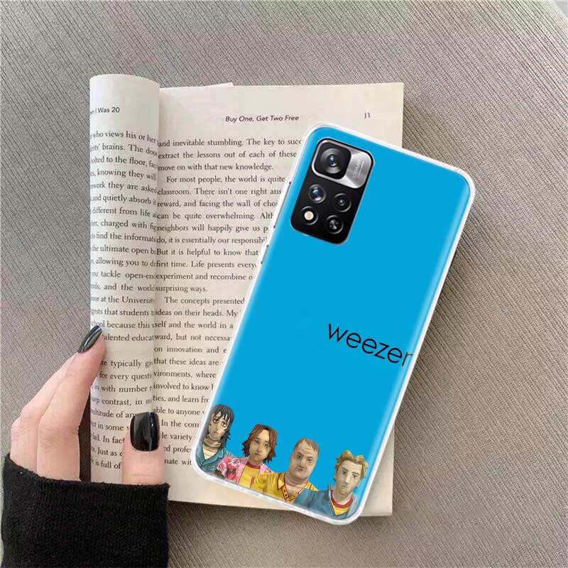 

Чехол для телефона Band W-Weezer Для Redmi Note 13 12 Pro Plus 14 15 Pro 5G 11 11T 11E 11S 10 Pro 10S 9 9S Чехол Cell Clear TPU Capa Cas Redmi Note 12 Pro 5G