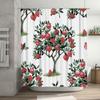 Vintage Style Pomegranate Shower Curtain Waterproof Fabric Bathroom Decorations