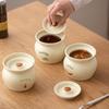 Horned Pansy Individual Ceramic Stew Pot with Lid