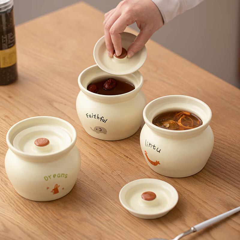Horned Pansy Individual Ceramic Stew Pot with Lid