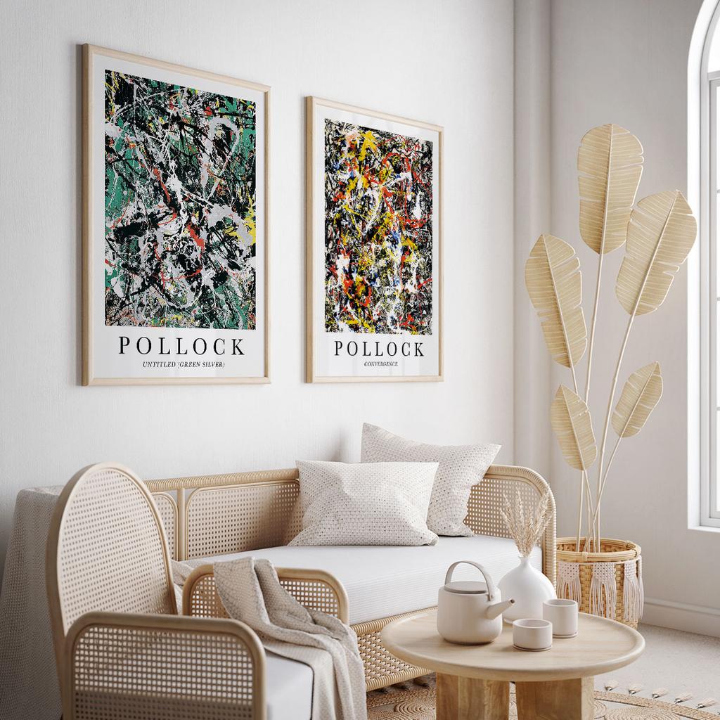 Zestaw dwóch plakatów pollock obrazy