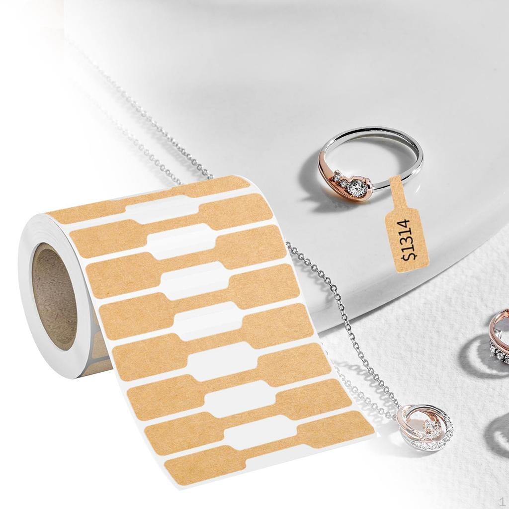 1 Roll 500 Pieces Jewelry Price Tags Stickers Self Sticky Accessories Blank Label for Necklace