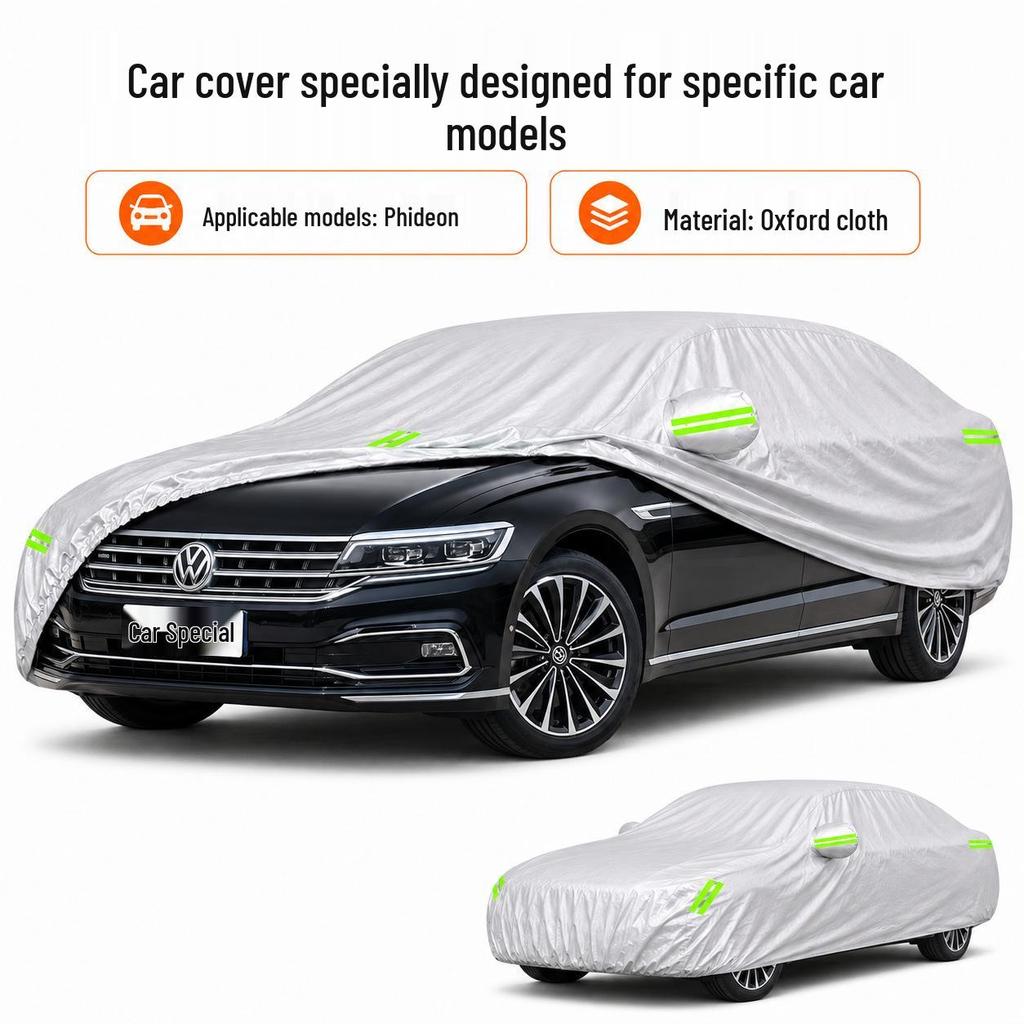 Phaeton Car Cover: Sun Protection, Waterproof, Heat Insulation, All-Season Universal Oxford Cloth