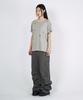 SLOWACID Pigment Stripe Stamp Short Sleeve T-Shirt [Oatmeal]