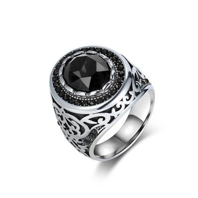 2025 Retro Gemstone Ring for Men, Personalized, Trendy, Fashionable, Wearing Style, Pulling Ring