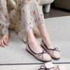 Grape Mom Studiolee 2025 Spring and Summer Gentle Bow Square Head Shallow Mouth Flat Bottom Soft Sole Ballet Single Shoes Women