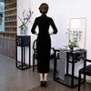 IELGY Vintage Cheongsam Women's Ethnic Shawl Embroidery Mom Velvet Tang Cloak Wild Cloak Dress
