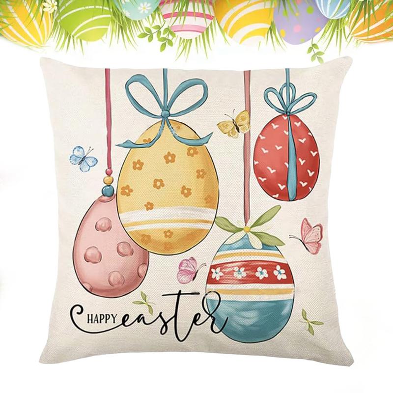 Пасхальные наволочки для диванных подушек Декоративные наволочки для праздничных подушек с пасхальными яйцами Мягкие льняные декоративные наволочки для диванных подушек Диванная подушка China Mainland