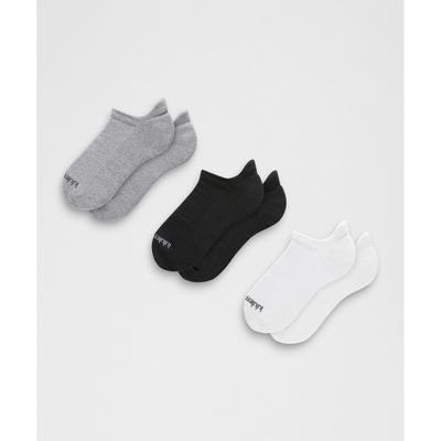 Lululemon Unisex Daily Essential Tab Socks  3 Pack White Heathered Core Light Grey Black