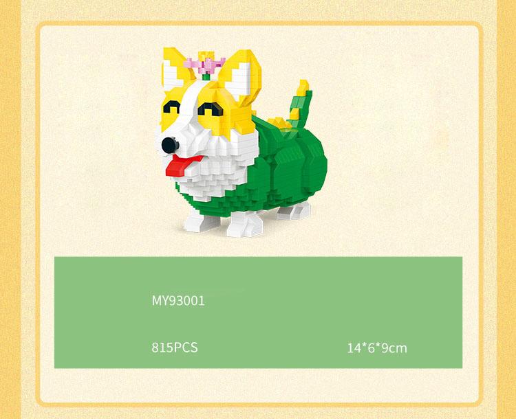 

Lovely Pets Animals Nanobrick Siberian Husky Corgi Shiba Inu Dog Chow Cat Bulldog Micro Diamond Block Puppy Construction Toy Sets