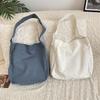 Y Solid Color Large-capacity Canvas Bag Large-capacity Shoulder Bag Shopping Bag Versatile Leisure Bag Women
