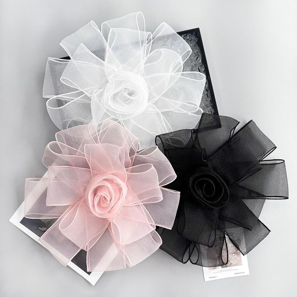 Multi-Color Mesh Pleated Three-Dimensional Flower Corsage Clothing Dress Dress Hair Accessories Decorative Cloth Sticker Accessories