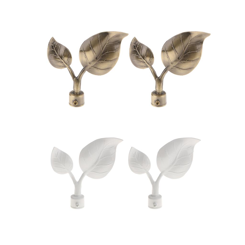 2pcs Curtain Pole Recess Bracket Curtain Rod Finials Window Treatment Hardware