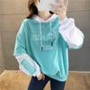 Sweatshirt Oversize en Coton Style Coréen pour Femmes Hauts Décontractés d'Hiver Broderie Lettres Mode Harajuku Hoodie Femme