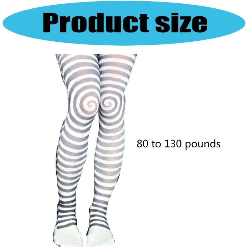 Subcultură Punk Japoneză pentru Femei Șosete Albe de Mătase Colanți Opaci cu Model Spirale și Dungi Leggings Șosete