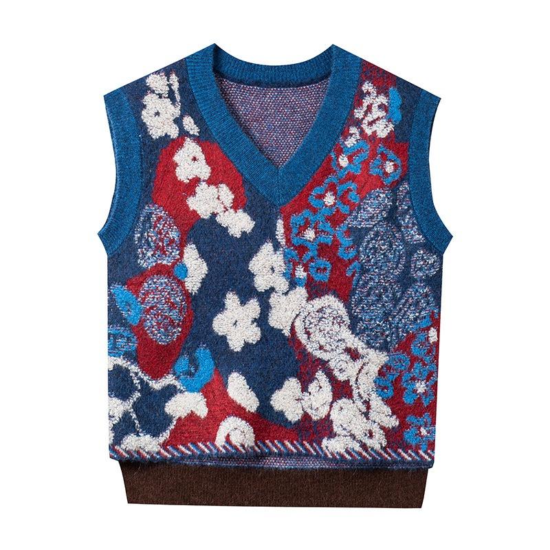 Soft Waxy Skin-friendly Alpaca Wool Blended Neck Knitted Sweater Women's Autumn New Sweater, Thin Stacked Vest