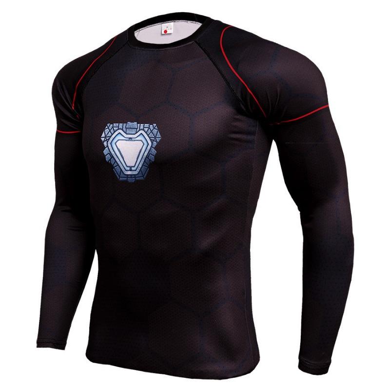 T-shirt Imprimé Numérique 3D Super-Héros Manches Longues Thème Halloween Fête Costumée Tenues de Jeu de Rôle pour Homme