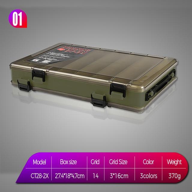 BEARKING Professional Fishing Lure Tackle Box Compartments Double Sided Fishing Lure Bait Hooks Tackle