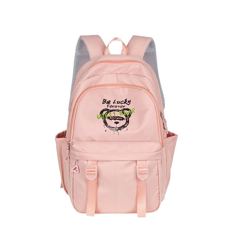 Schoolbag Bear Print Backpack For College Big Capacity Oxford Bag Gift Durable