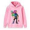 Kids Boys Girls Pullover Hoodie, Stylish Cyberpunk Triangle Head Eye Cartoon Print Casual Long Sleeve Sweatshirt for Children