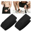 1 Pair Weight Lifting Straps Padded Wrist Support Non-Slip Powerlifting Bodybuilding Grip(Black )