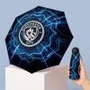 Manchester City Pattern Printed Mini 5 Folds 8 Ribs Compact Umbrella Windproof Waterproof Lightweight Portable Folding