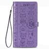 Capa Protetora Flip de Couro Para Motorola Moto G17 G57 G67 G77 G06 G56 G86 G35 G75 G05 G84 G85 5G G54 G55 G34 G15 Edge 70 50 60 Carteira com Gato Cachorro