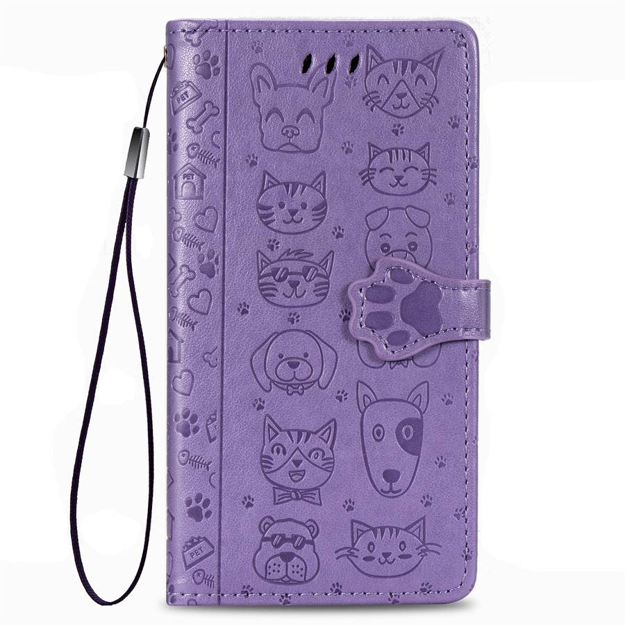 Capa Protetora Flip de Couro Para Motorola Moto G17 G57 G67 G77 G06 G56 G86 G35 G75 G05 G84 G85 5G G54 G55 G34 G15 Edge 70 50 60 Carteira com Gato Cachorro